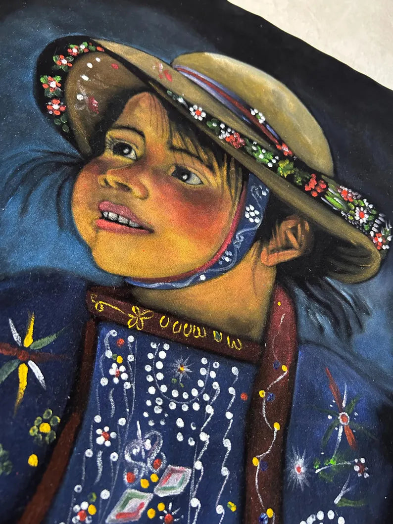 Amazing painting of peruvian girl