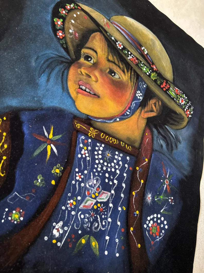 Amazing painting of peruvian girl