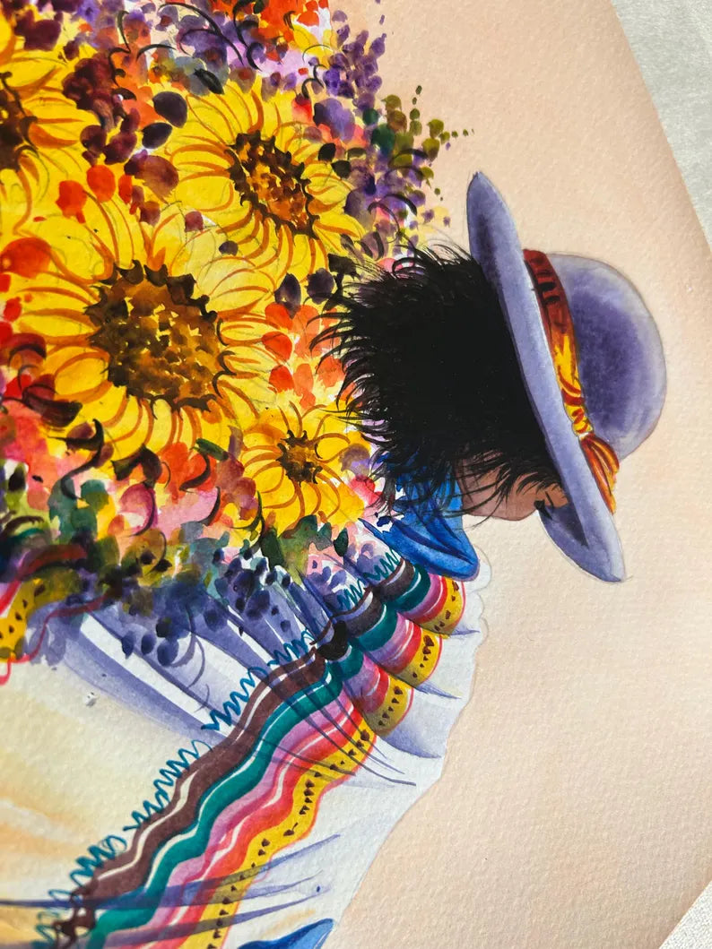 Amazing painting of peruvian girl