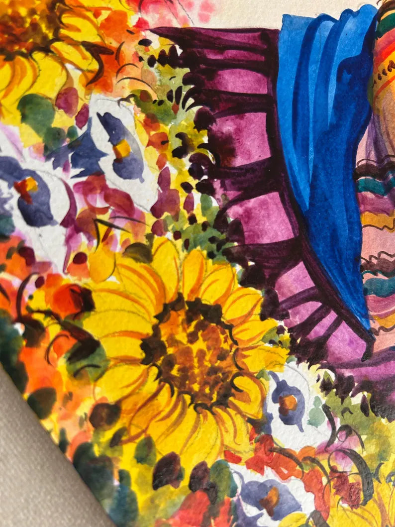 Amazing painting of peruvian girl
