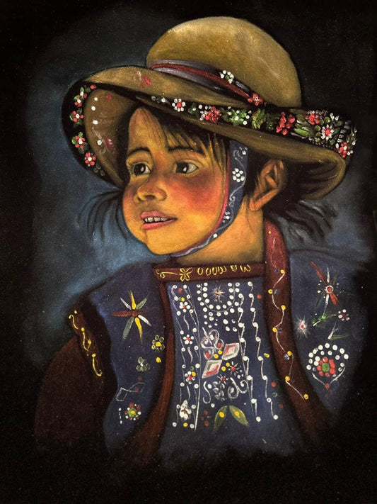 Amazing painting of peruvian girl