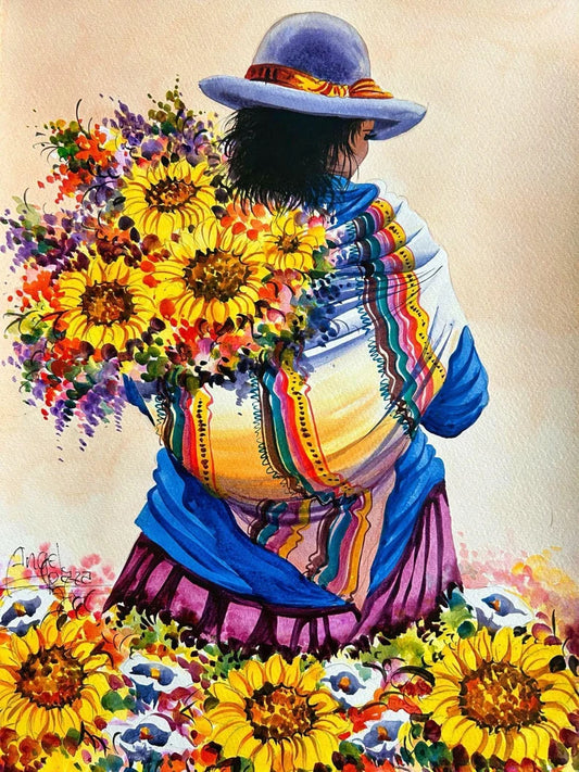 Amazing painting of peruvian girl