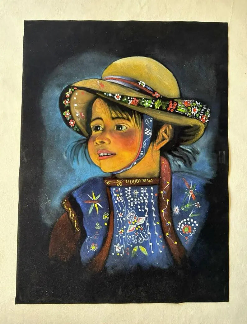 Amazing painting of peruvian girl